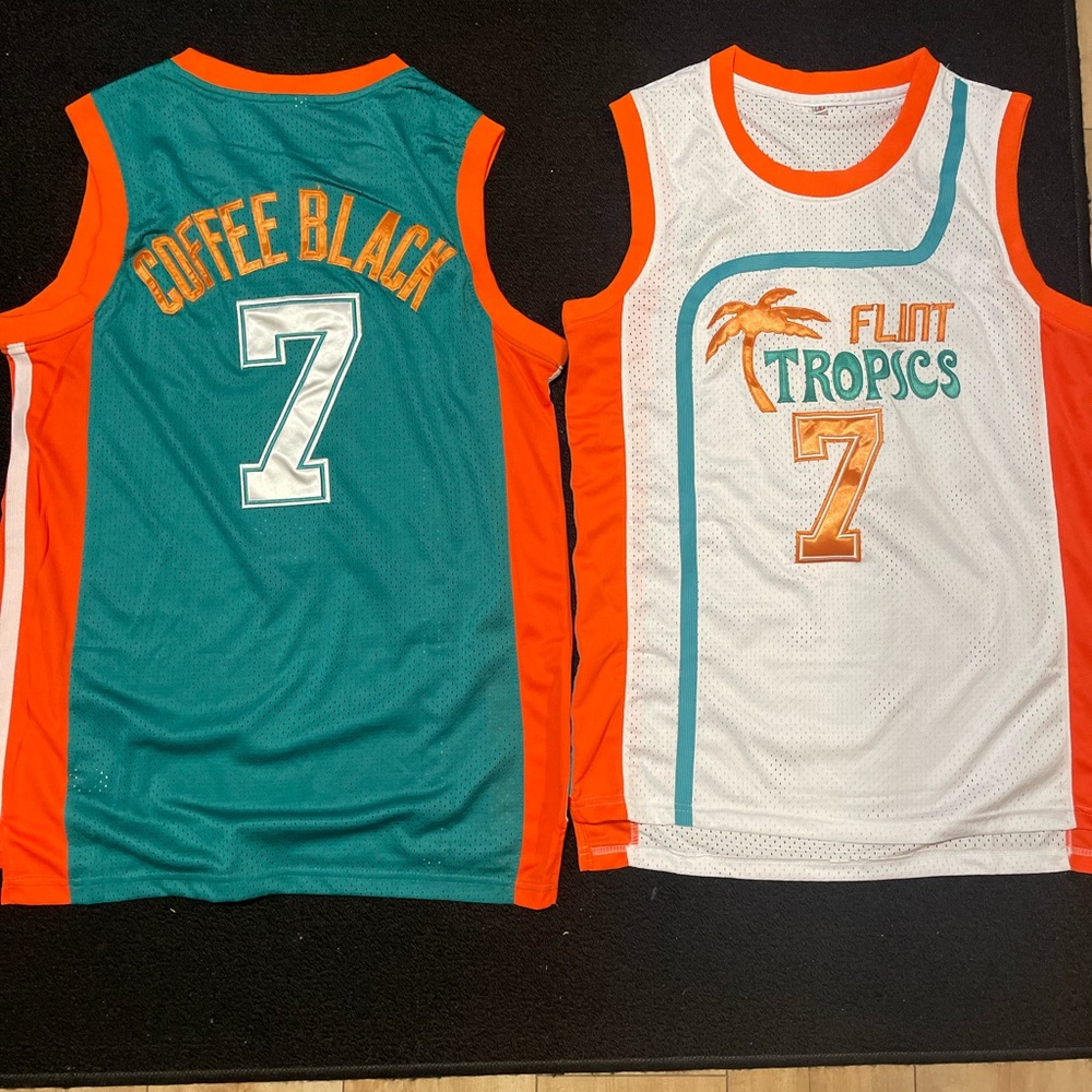 🔥black coffee #7 bundle Flint Tropics Semi Pro Movie Men's Jersey Stitched🔥